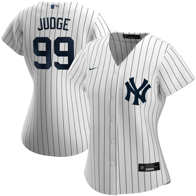 2020 MLB Women New York Yankees #99 Aaron Judge Nike White Home 2020 Replica Player Name Jersey 1->women mlb jersey->Women Jersey